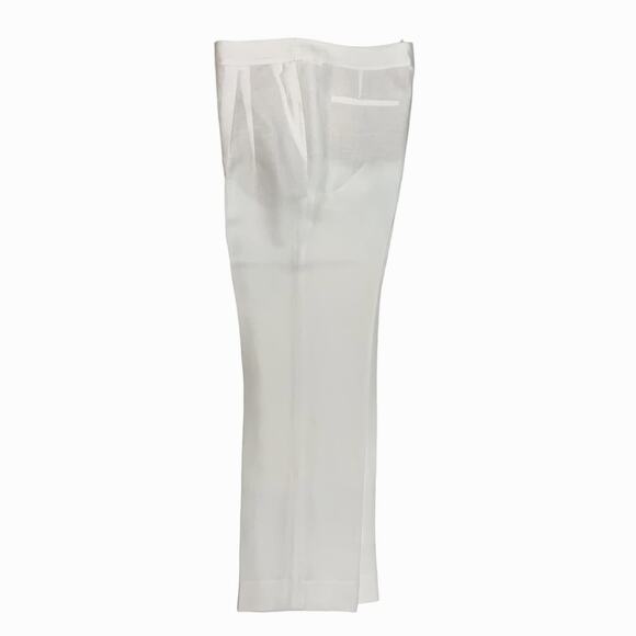 Iris Von Arnim White Linen Viscose Double Pleated Trousers  Size FR38 US8 - Picture 3 of 7